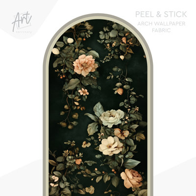 Adhésif décoratif pivoines - art mural amovible pelez et collez