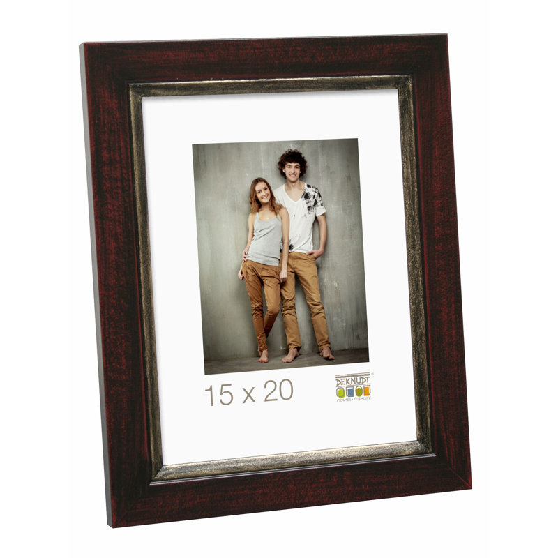 Wood Bevelled Picture Frame, 3.9" x 5.85", Brown