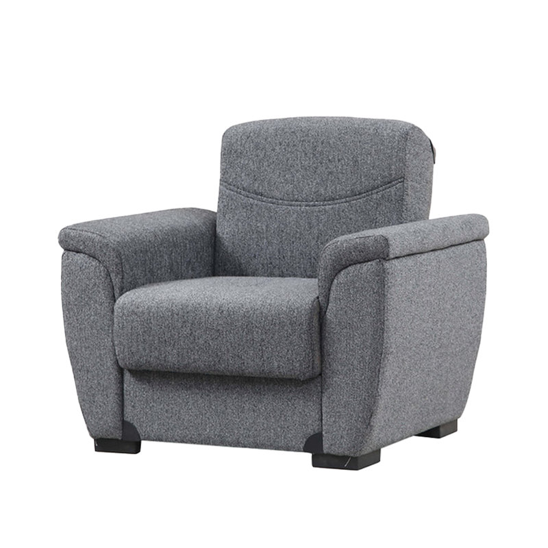 Fauteuil Everly, Mélange de polyester et de nylon gris foncé