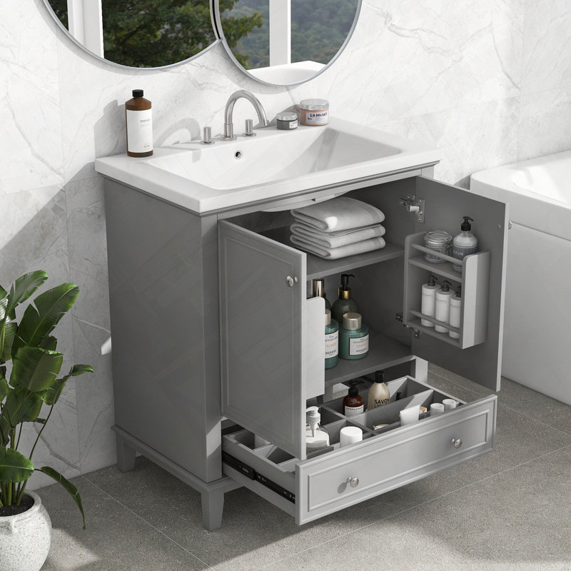 Lavabos et toilettes deux en un, Gris