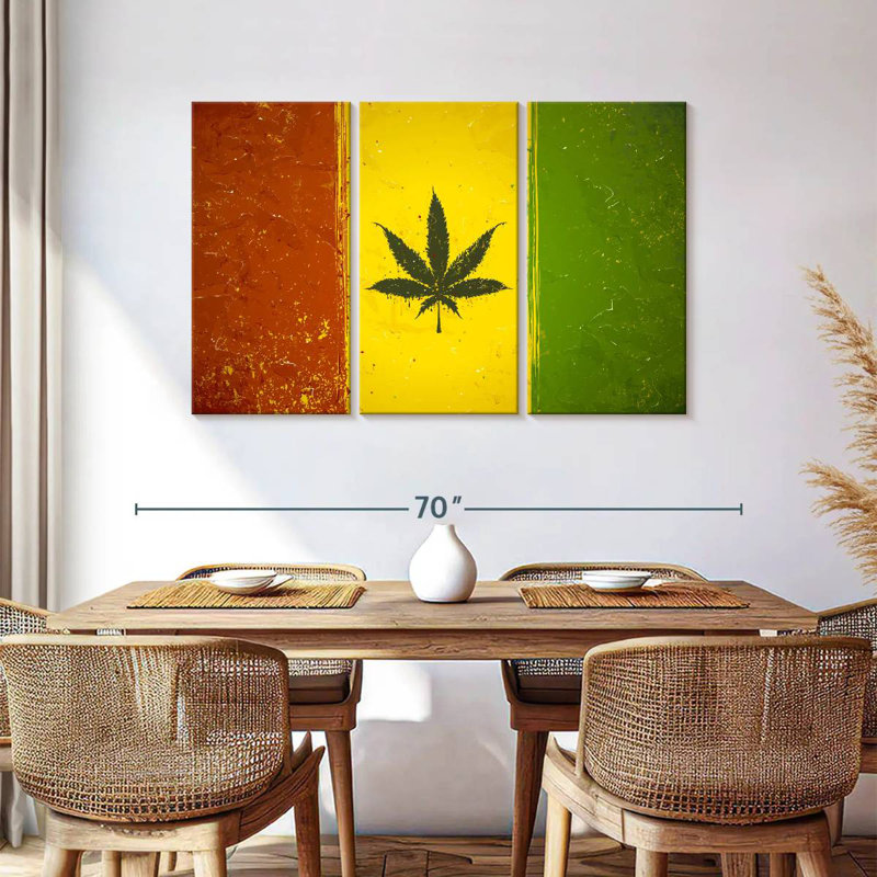 Drapeau du pays de la marihuana, H 36 po x l 57 po