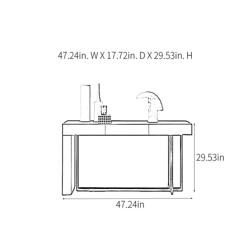 Modern Minimalist Multifunctional Console Table, 29.53" H x 47.24" W x 17.72" D