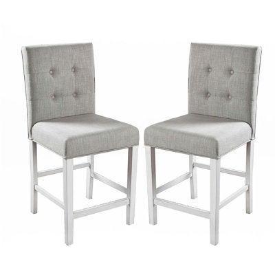 Set Of 2 Fabric Counter Height Chair