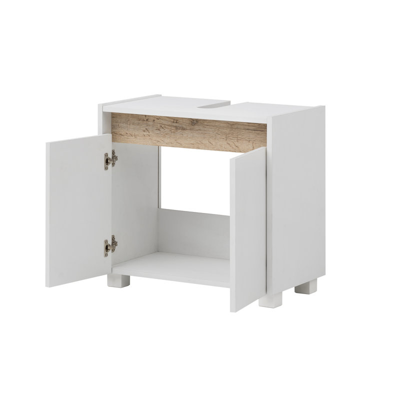 Cosmo 56.9cm Single Bathroom Vanity Base Only, in white