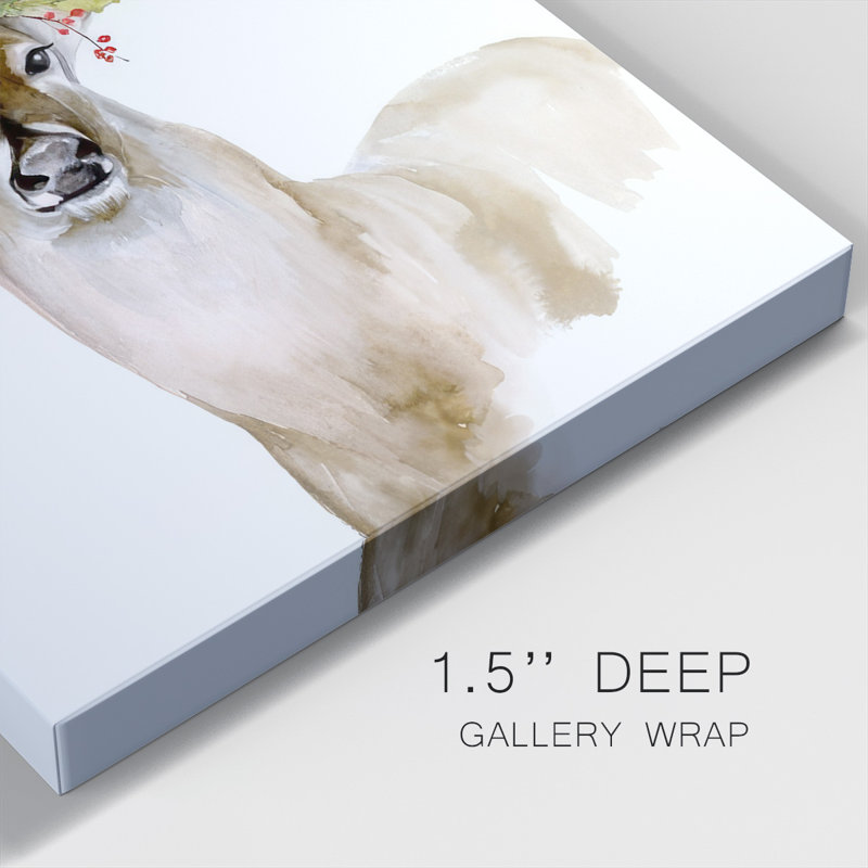 «Holiday Deer I» sur toile, H 27 po x l 18 po x P 1,5 po