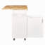 Îlot de cuisine roulant avec rangement, chariot de cuisine avec plateau en bois d'hévéa, tiroir spacieux avec cloison et support de rangement interne, îlot de cuisine sur roulettes avec support de tour réglable-274610353