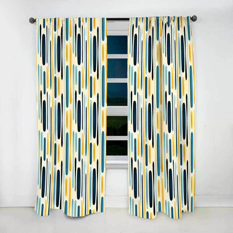 Rideau obscurcissant rayé bleu et jaune Harmony, L 52 po x L 120 po