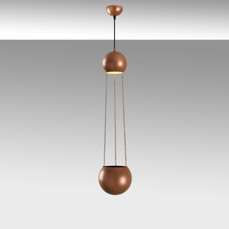 Superbe lustre en cuivre, 20 x 20 x 58,3 pouces | Corps et capuchon en métal durable, 1 x douille E27 (40 W maximum, ampoule non incluse) | Élégant luminaire pour le salon, la salle à manger et l'entrée, classé IP20