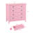 Pastel 4-Drawer Dresser with Silver Shell Handles, Modern Cottage Storage Cabinet in Sky Blue, Morandi Pink, or Mint Green-860844865