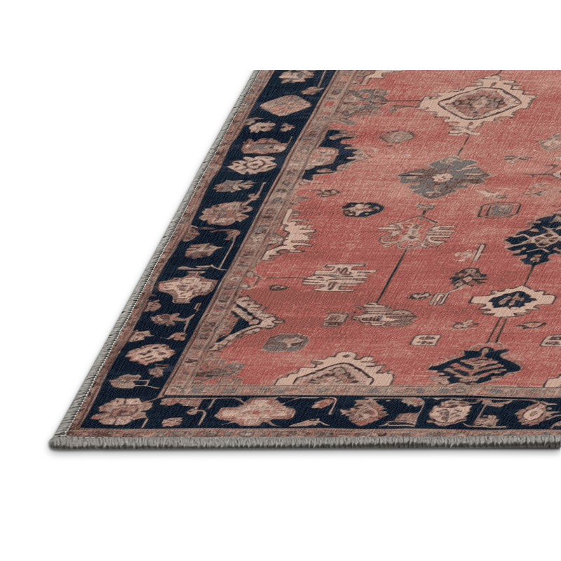 Tapis brun lavable à la machine, Rond 7 pi