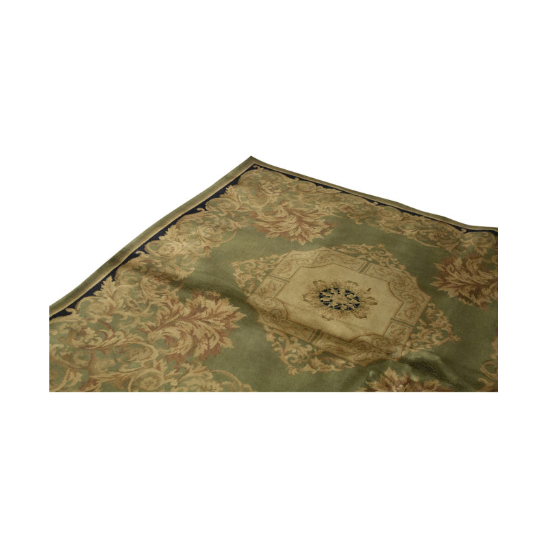 Tapis vert clair noué à la main de haute qualité