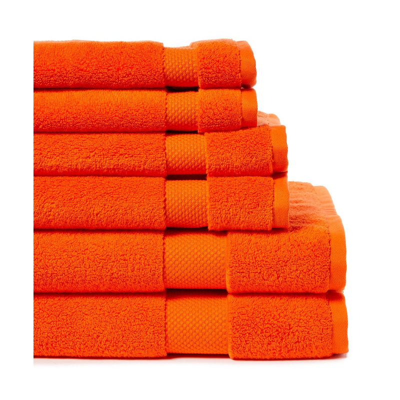 Yogik Premium Luxury  6 Piece 100% Cotton Towel Set 600GSM , Orange