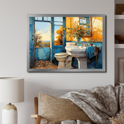 " Bathroom Turquoise Painting I "