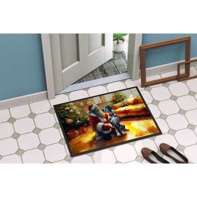 Great Dane and Santa Claus Doormat