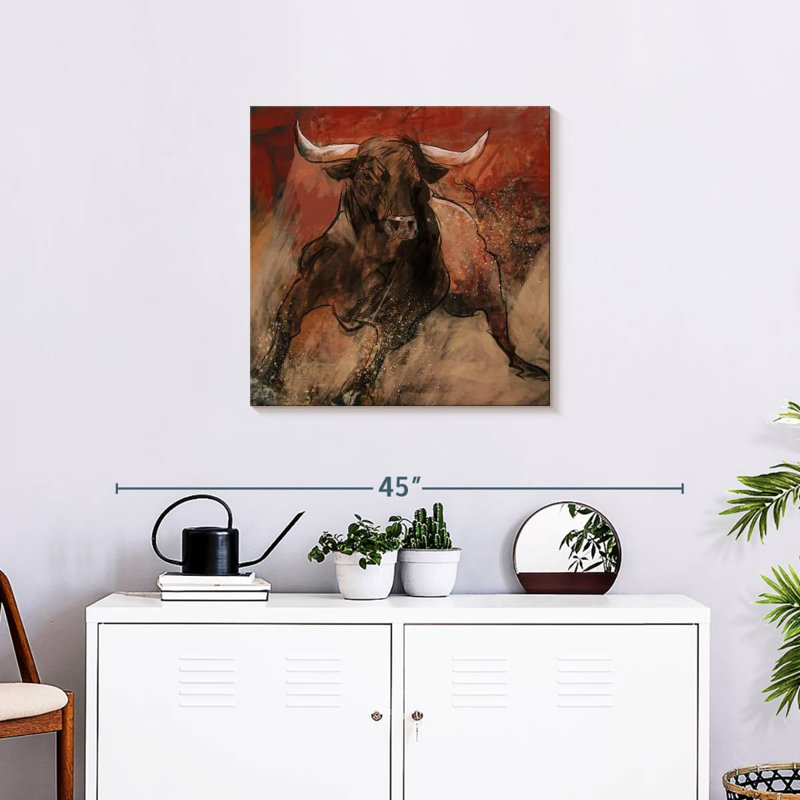 Brampt Bull Abstract, 24" H x 24" W