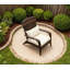 Chaise de patio avec osier en rotin, coussins moelleux, grand dossier courbé