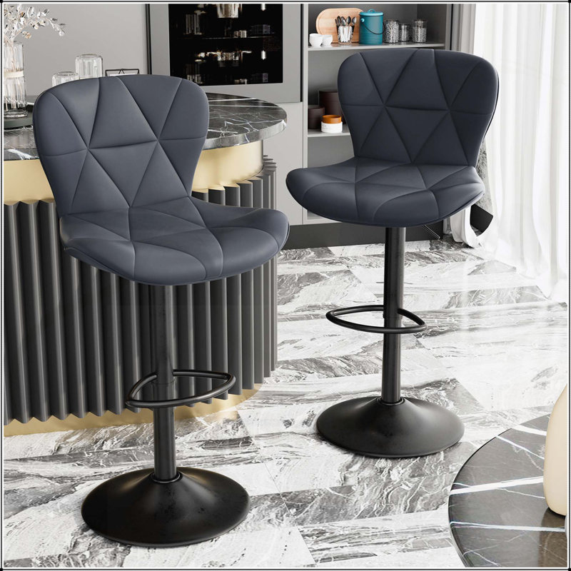 Tabouret de bar pivotant moderne en similicuir, confortable et élégant pour îlot de cuisine et bar