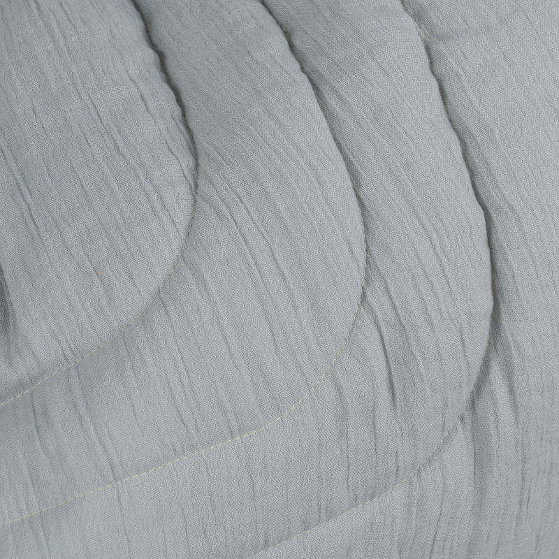 Quilted Throw Blanket, Grey, W260 x L270cm
