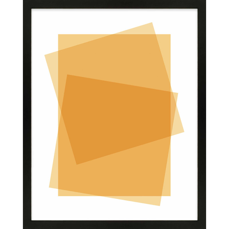 «Kami Yellow Kami» encadré par Jacques Pilon, Papier avec cadre noir, H 20 po x l 16 po