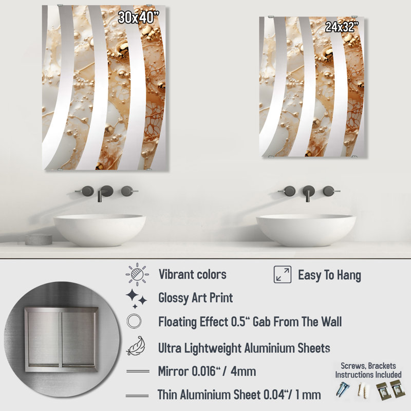 Shabuh - Miroir mural, 32 po x 24 po