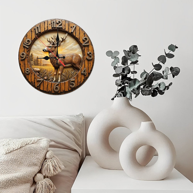Deer Wall Clock Art