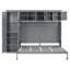 Grand lit escamotable mural avec armoires, gris