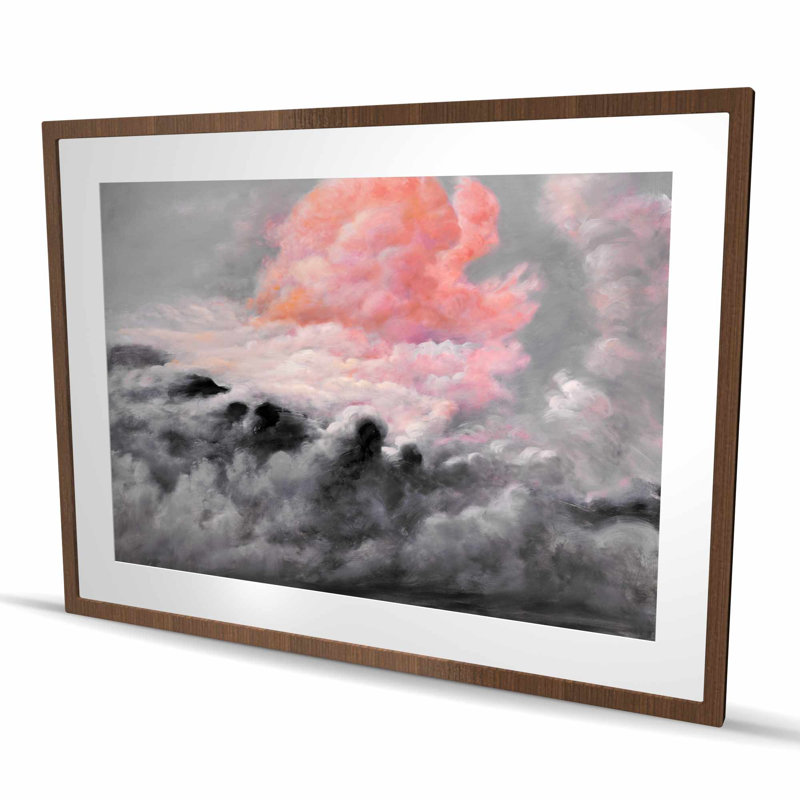 «Pink Clouds - Contemporary Living», reproduction d'art encadrée, H 36 po x l 48 po, Brun