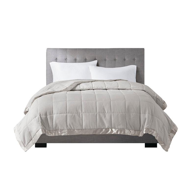 Couverture légère en duvet synthétique, Gris, Très grand lit