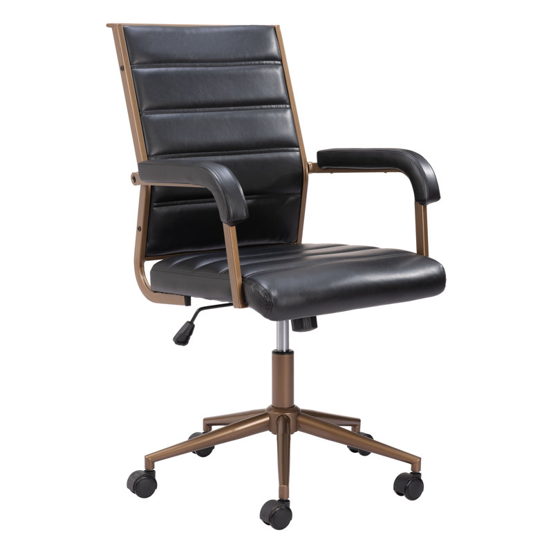 Zuo Hospitality Auction Polyurethane Task Chair, Vintage Black