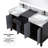 Zilara 55'' Double Bathroom Vanity with Marble Top