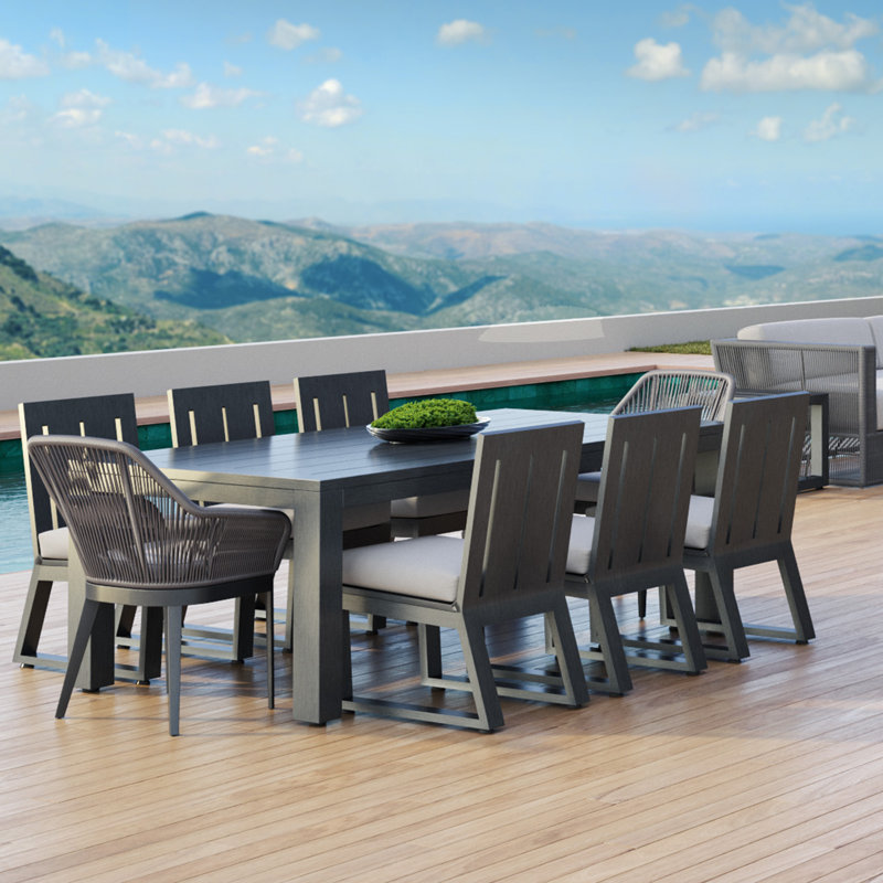 Redondo Outdoor Dining Armchair, Cast Silver Sunbrella®