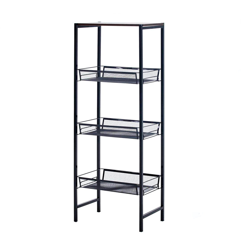 Étagère à 3 niveaux H 43,9 po x l 17,32 po x P 9,06 po Denaysha, Noir/brun foncé