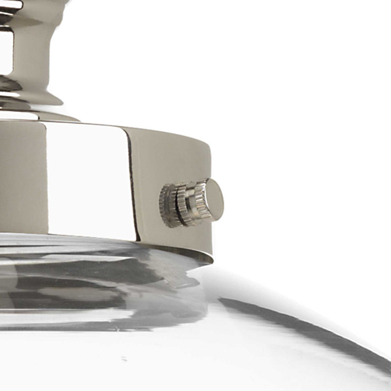 Westland 1 - Light Single Pendant, Polished Nickel, 15" H x 12" W x 12" D