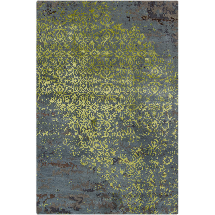 Rupec Grey/Green Abstract Area Rug