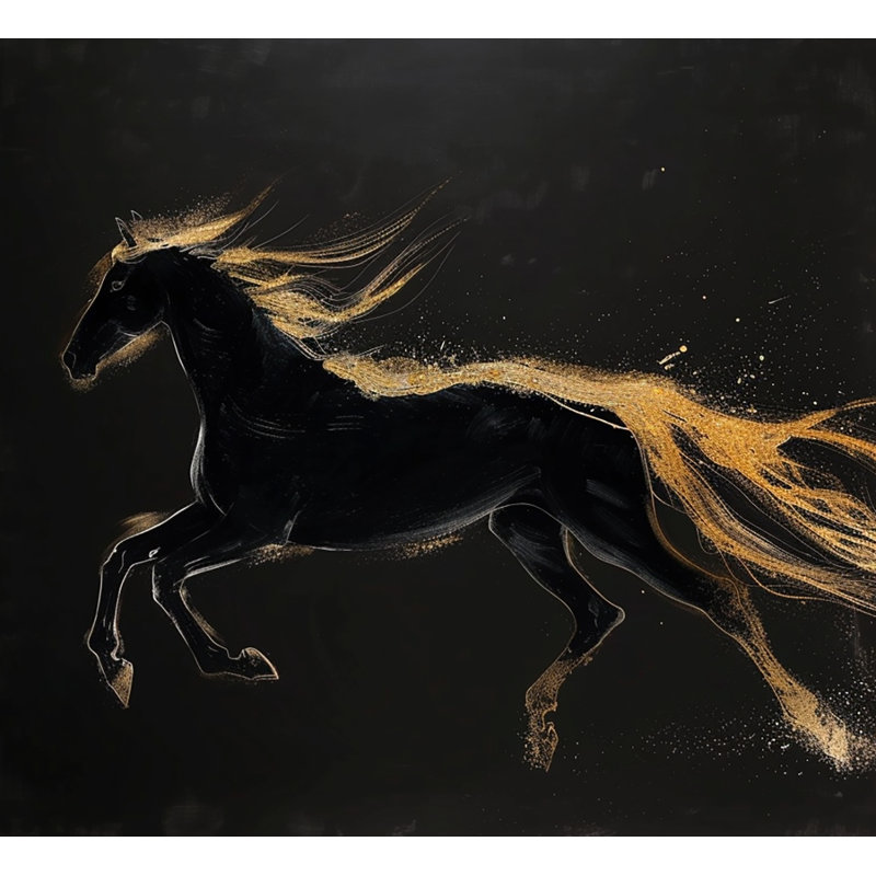 «Golden Gallop», art mural sur toile tendue, L 12 po x H 12 po x P 1 po