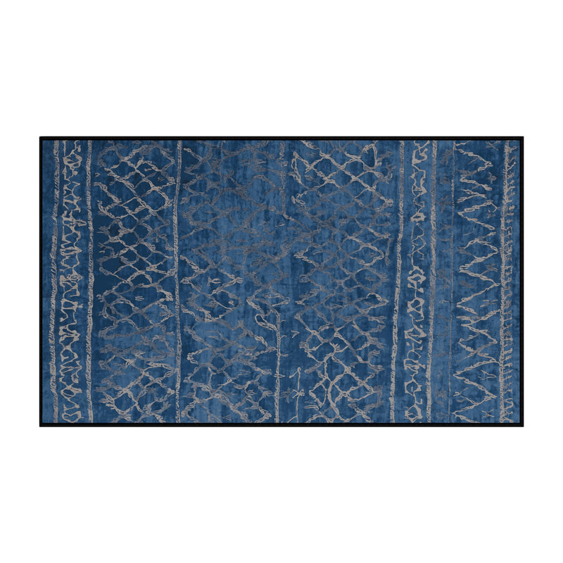 Machine Washable Gray Area Rug, Rectangle 6' x 9'