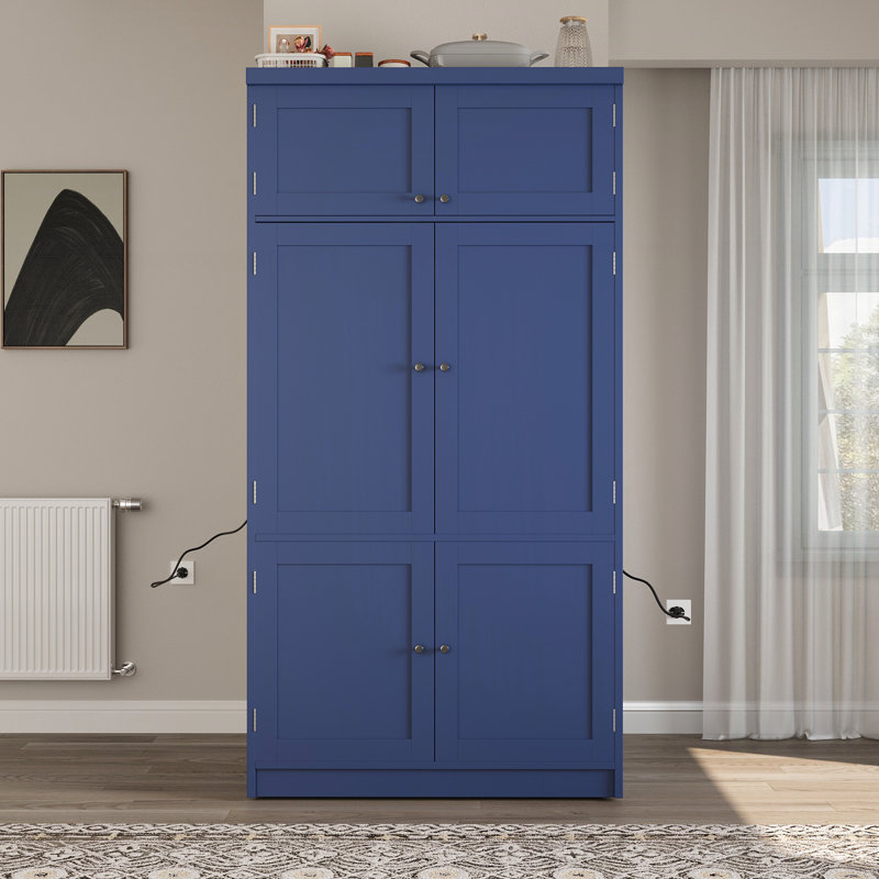 Grand garde-manger autoportant pour grande cuisine, Bleu