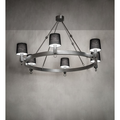 Anilah 6 - Light Dimmable LED Wagon Wheel Chandelier
