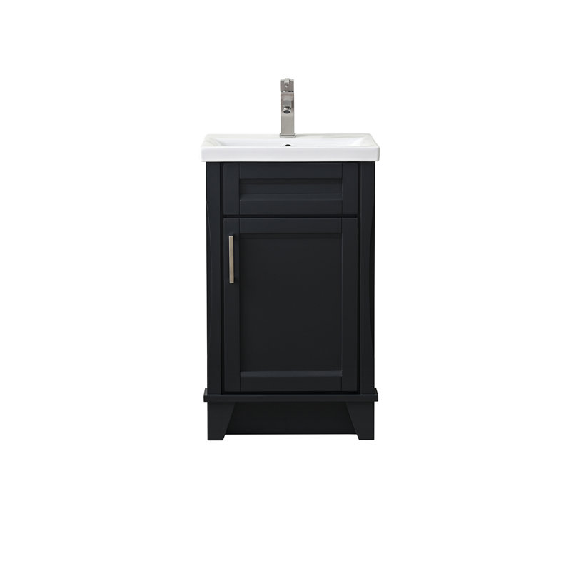 Amberlynne 20.38'' Single Bathroom Vanity with Ceramic Top, Dark Gray
