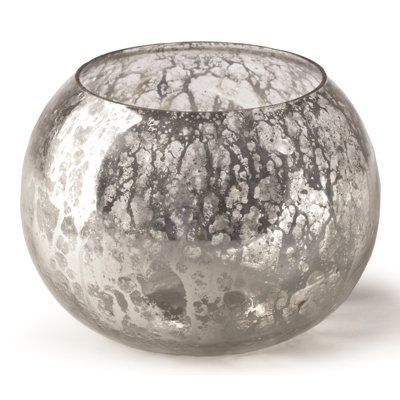 Bol votif antique en verre mercurisé (ensemble de 4)