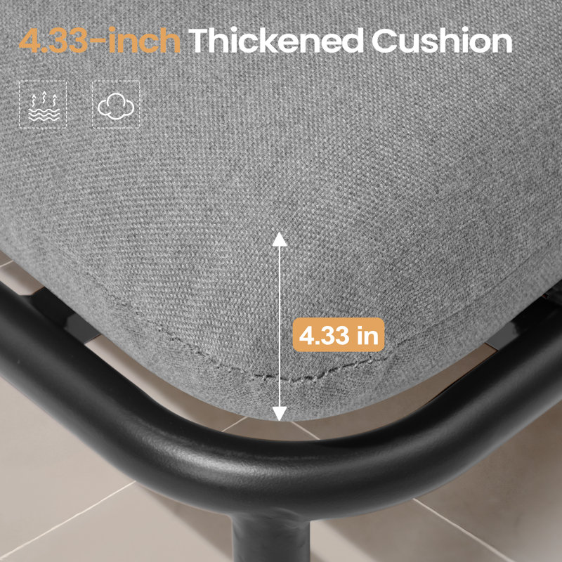 Causeuse d'extérieur de 65 po de largeur avec coussins, Gris / Noir