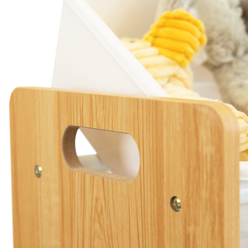Rangement pour jouets Eveleth, Naturel / Blanc
