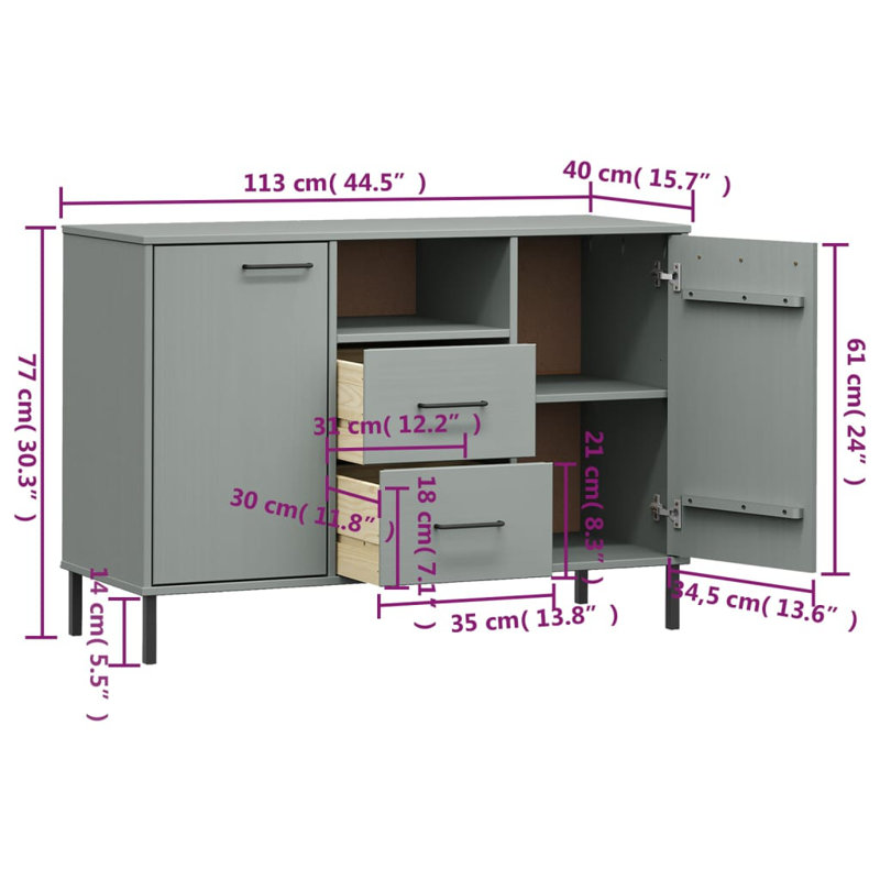 Mascud 113cm Sideboard, Grey