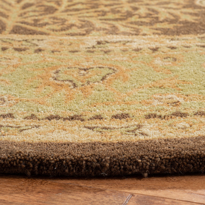 Molter Bergama Hand Tufted Wool Oriental Rug, Round 4'