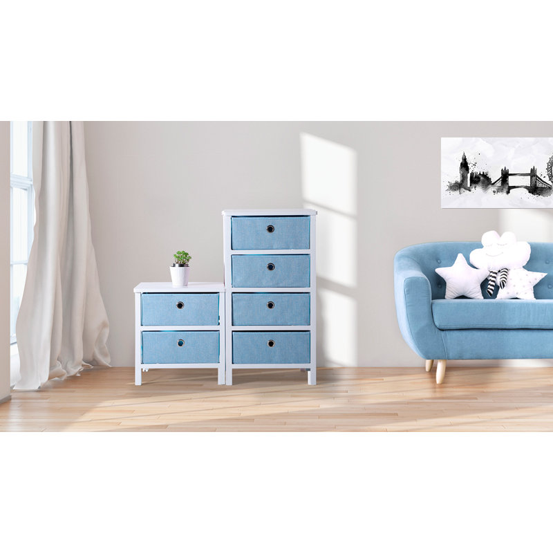 41 cm W Chest of 4 Drawers, Blue