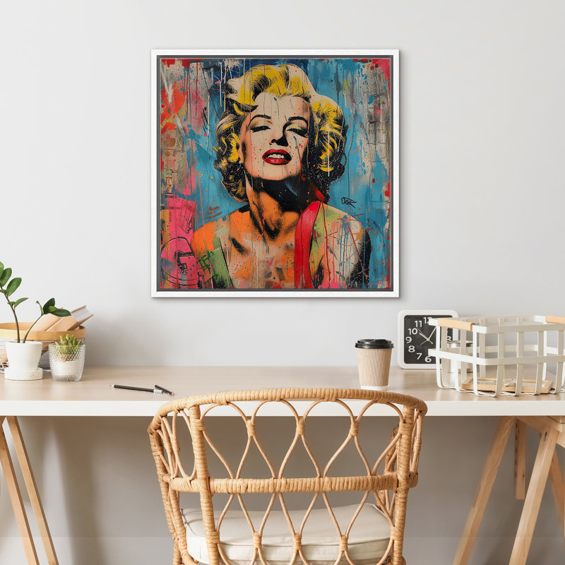 «Pop Urban Street» par Marilyn Monroe, graffiti éclatant, Portrait de la chambre de la jeune fille, impression sur toile encadrée