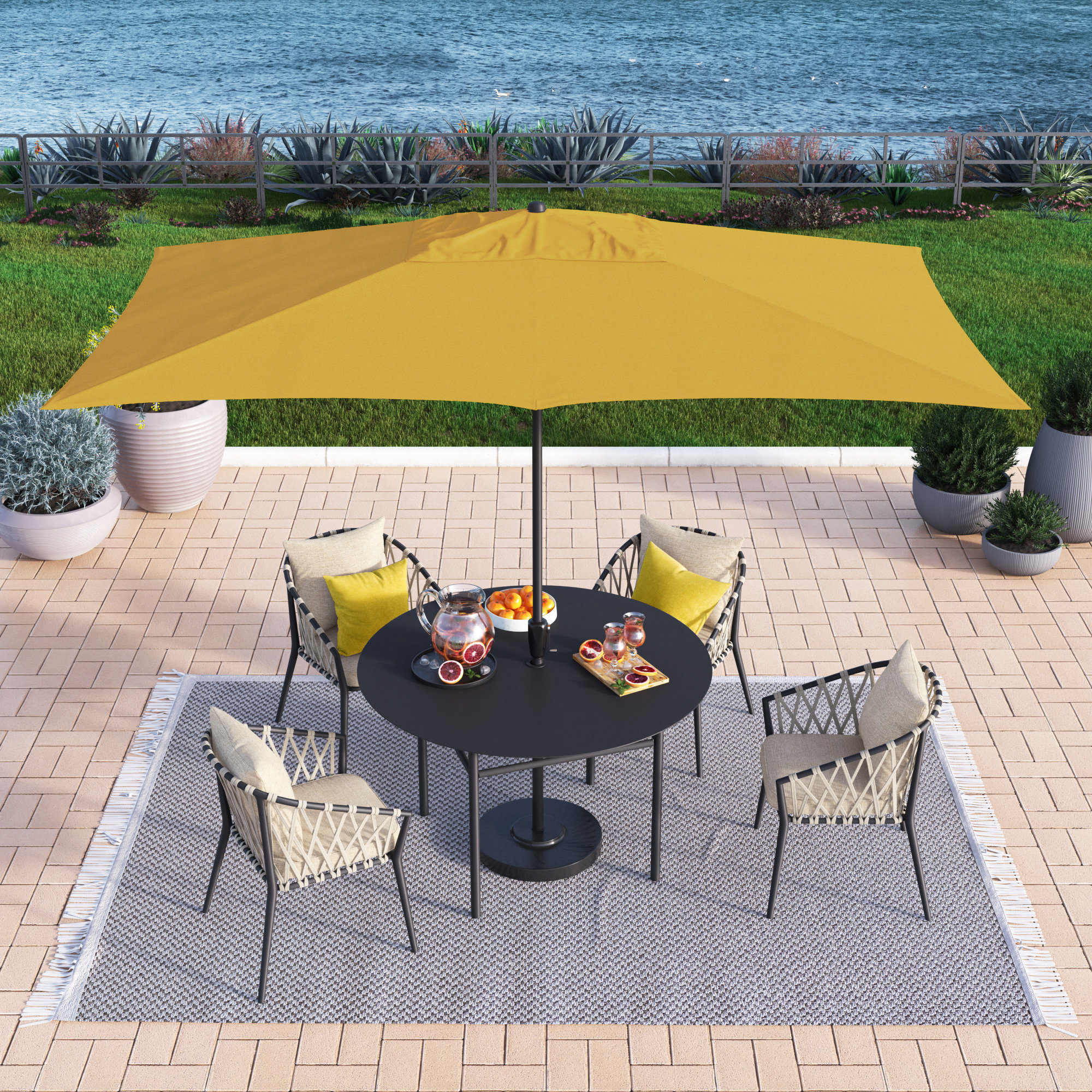 Toscana 70.1'' Outdoor Umbrella, Yellow - Polyester