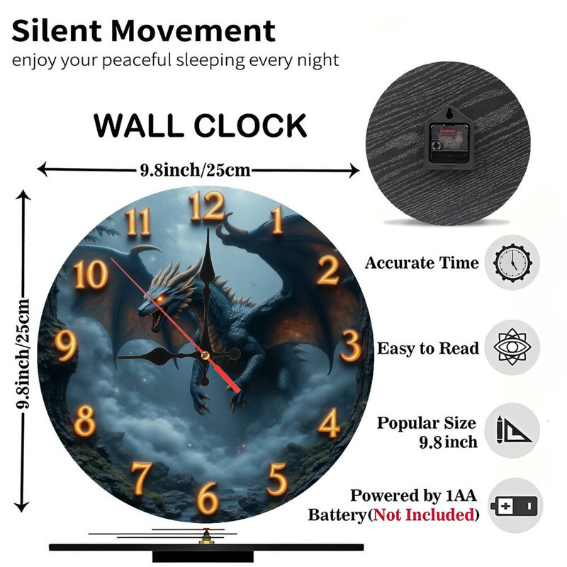 Horloge murale dragon