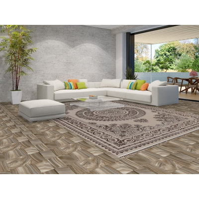 Traditional Turkish Ivory Living Room Rug 7x10