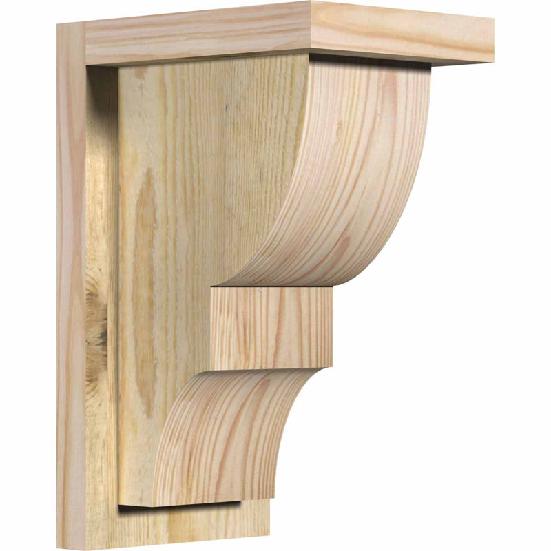 Douglas Fir Rough Sawn Corbel with Backplate, 6"W x 8"D x 12"H